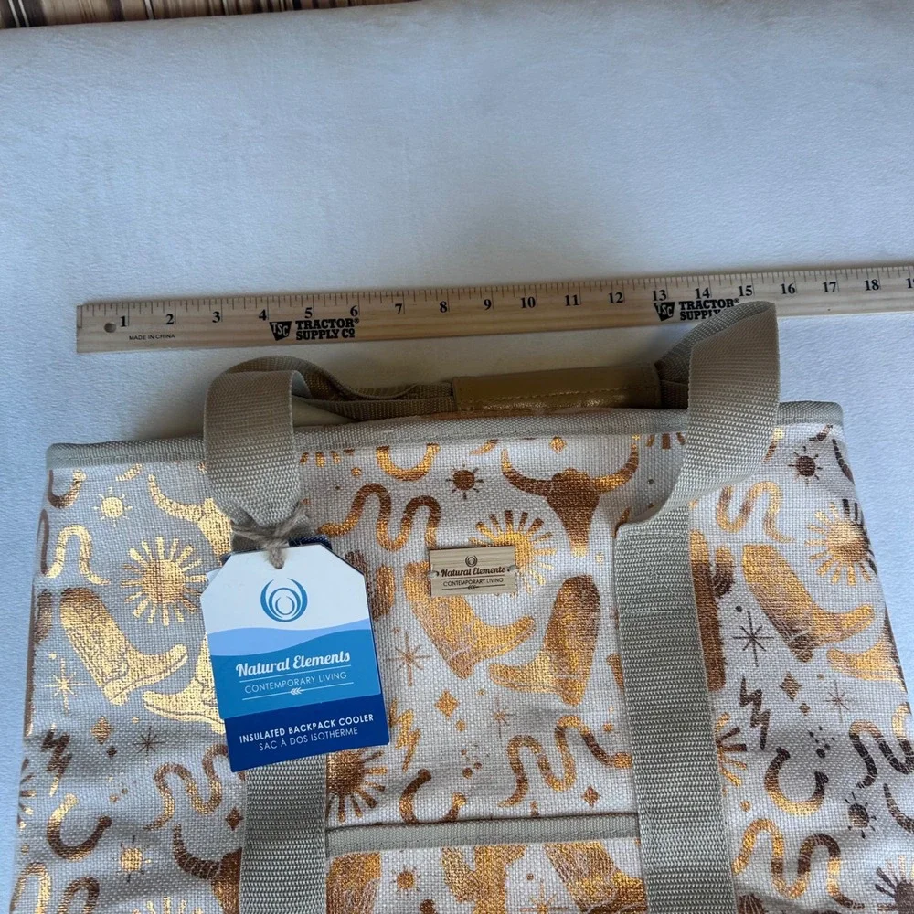 Natural Elements Insulated‎ Backpack Cooler Bag Western Cowgirl Boots New NWT